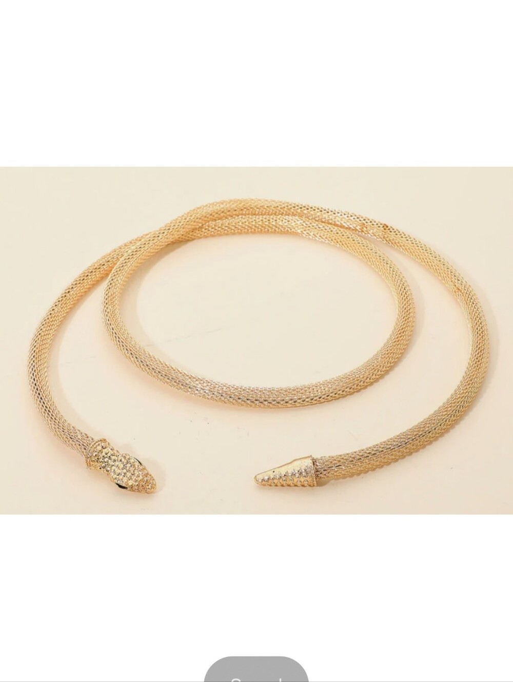 Wrap-around Textured Snake Choker Necklace Gold